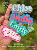 Acrylic Name Keychain/Bag Tag