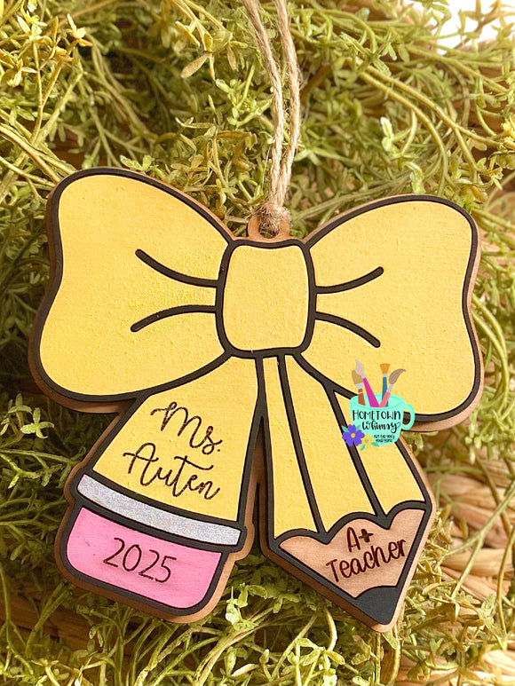 Pencil Bow Ornament